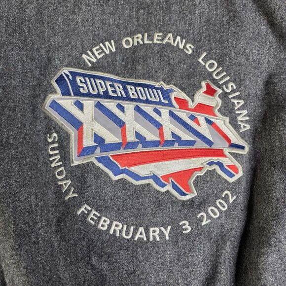 Vintage Reebok Superbowl XXXVI 36 2002 Wool Blend Varsity Letter Jacket Size XL - Picture 10 of 15